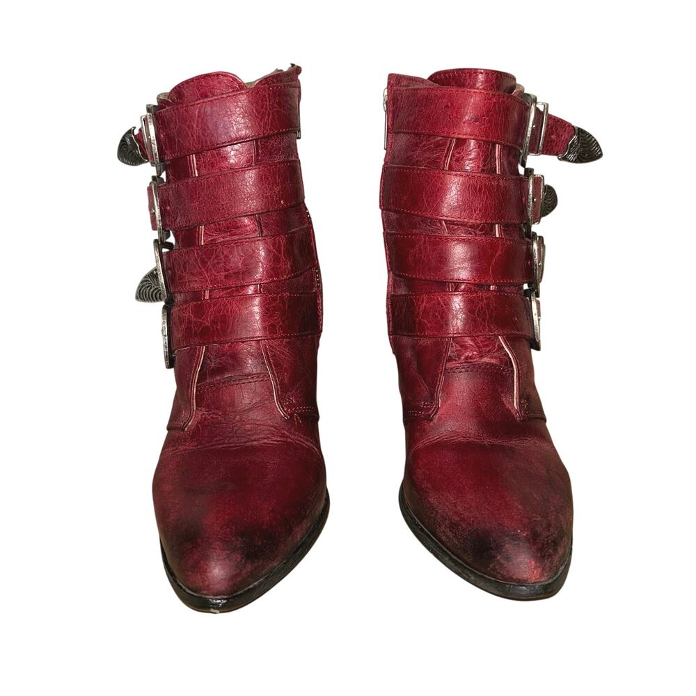 Circle G By Corral Red Leather Western Ankle Boots Made In Mexico Women’s 7 - Picture 3 of 9